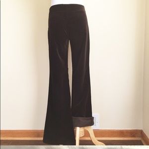 Theory Brown Velvet Wide Leg/Flare Pants